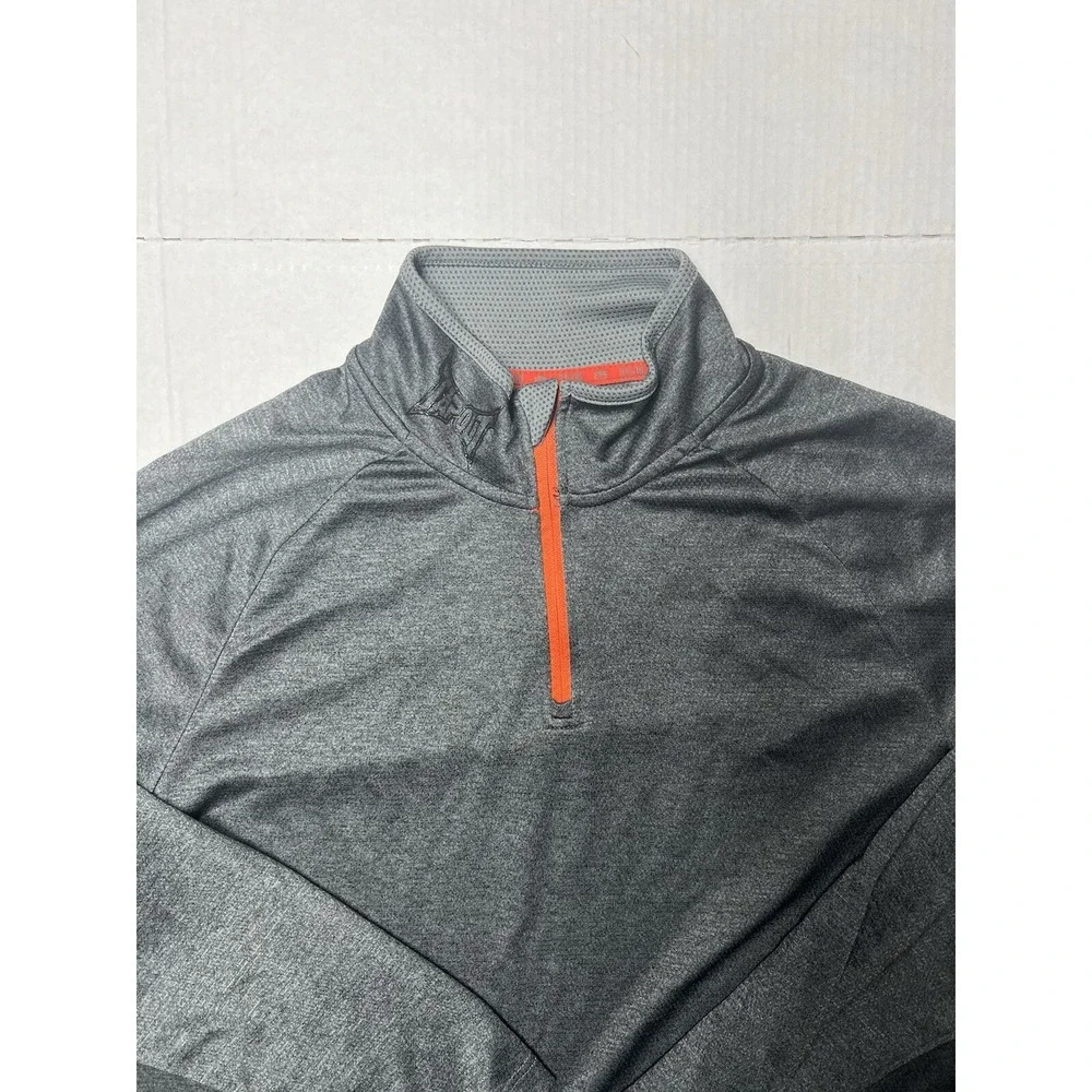 TapOut 1/4 Zip Pullover Men's Large Long Sleeve TapOut Spell Out Mock Neck Gray - Picture 6 of 12